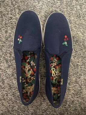Keds Women's Navy Slip-On cherry Embroidered Sneakers